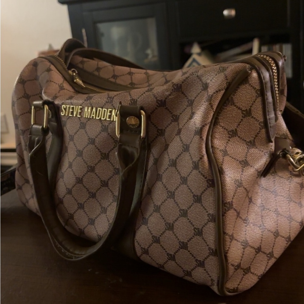 Steve Madden Light Brown Patterned Satchel